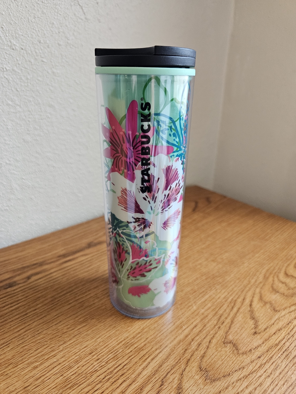 NWOT Starbucks Tropical Floral Travel Tumbler 16 Oz